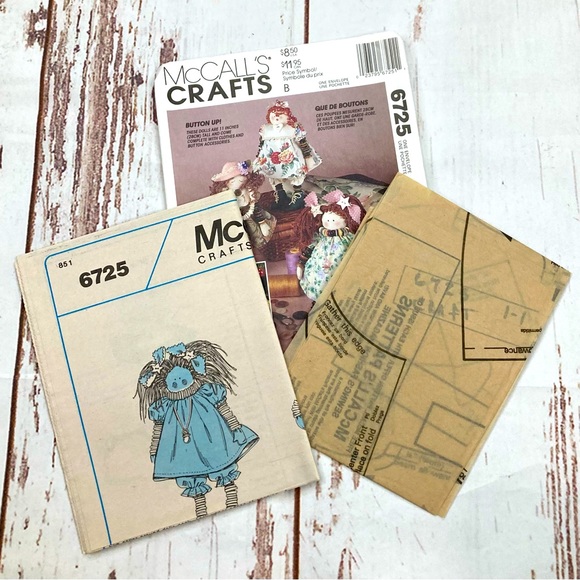 McCall’s #6725 Button Up! Craft Patterns Vintage 1993 DIY - Picture 5 of 11